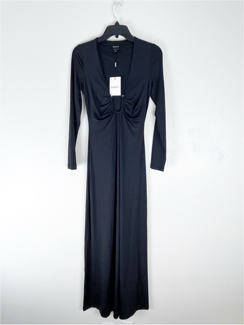 BARDOT Remmy Black Long Sleeves Knit Maxi Dress Size 4 Neutral Classy Wedding